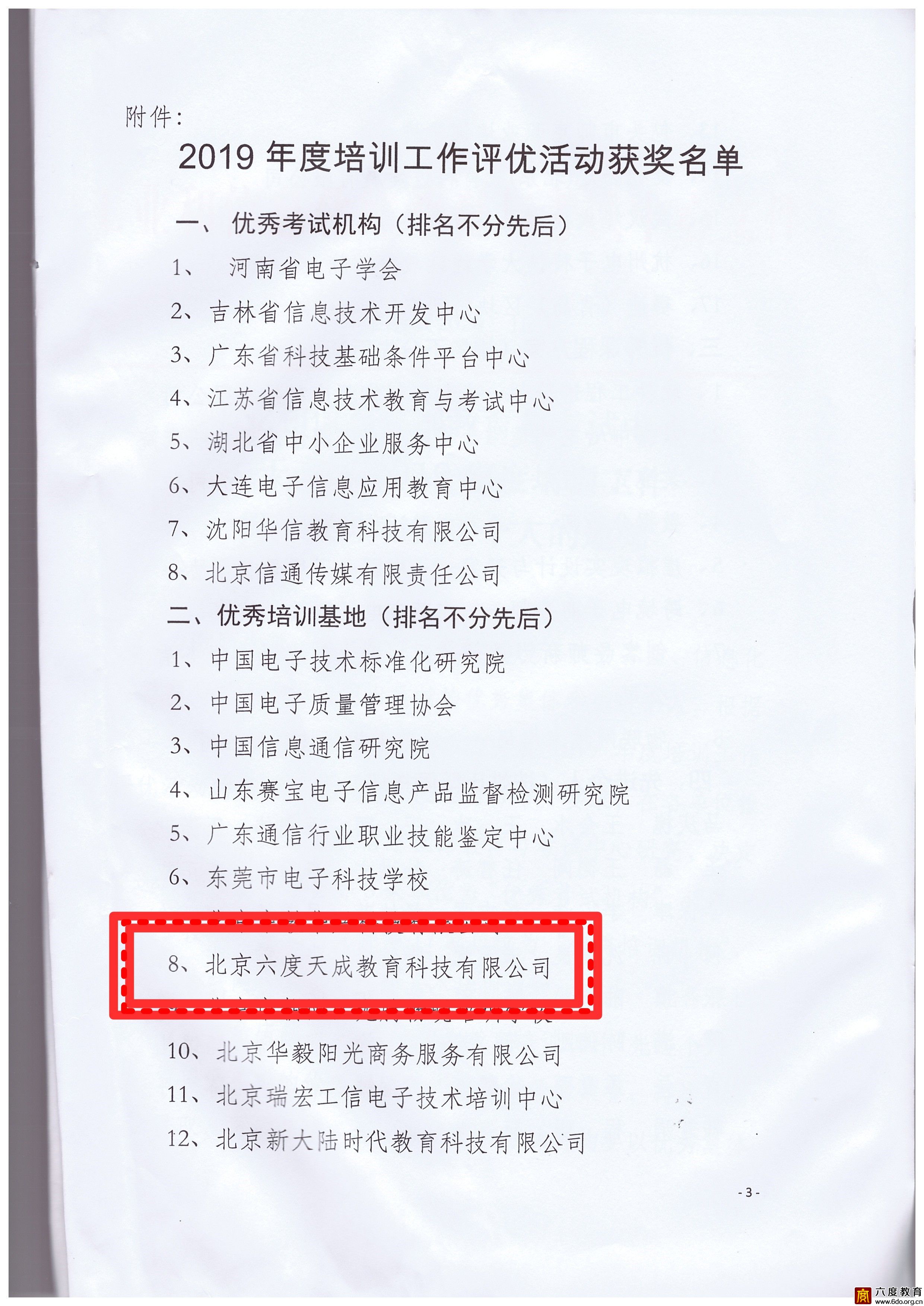 六度教育榮膺2019年度“優(yōu)秀培訓基地”稱號